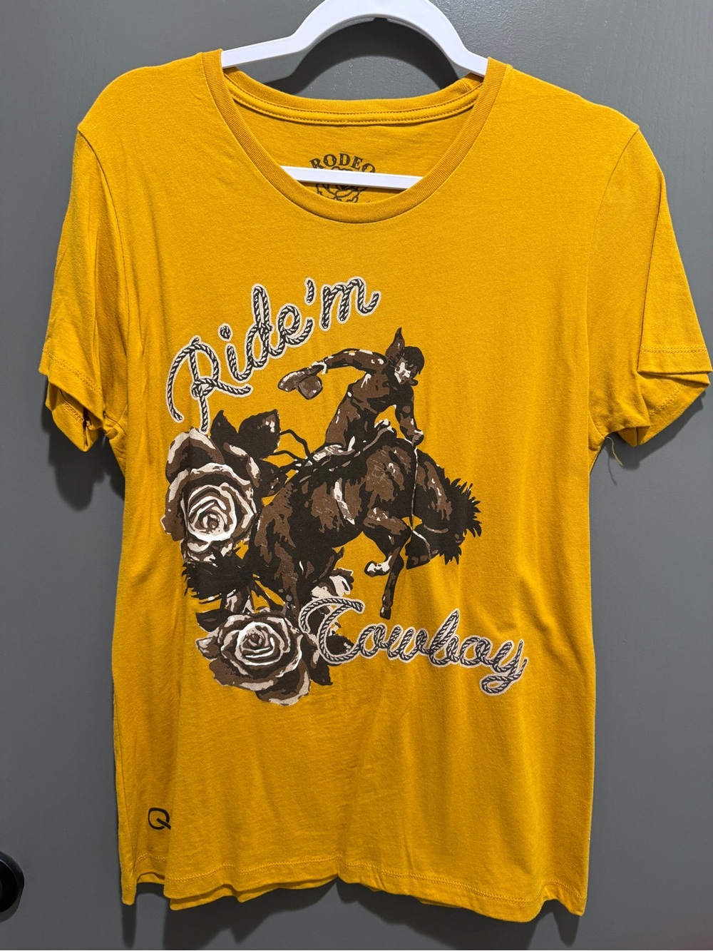 Rodeo Quincy Ride 'Em Cowboy Graphic Tee - Mustard Yellow
